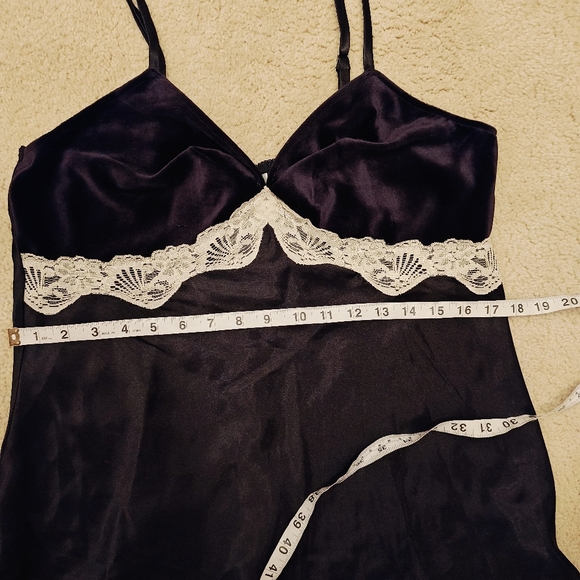 Vintage Cinema Etoile Velvet & Satin Babydoll Chemise Lingerie Slip Dress. - Picture 13 of 16